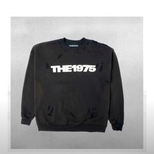 New The 1975 Distressed Crewneck Sweatshirt in Black.‎ Size Small